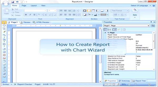 报表中制作图表视频（3）：使用Chart Wizard